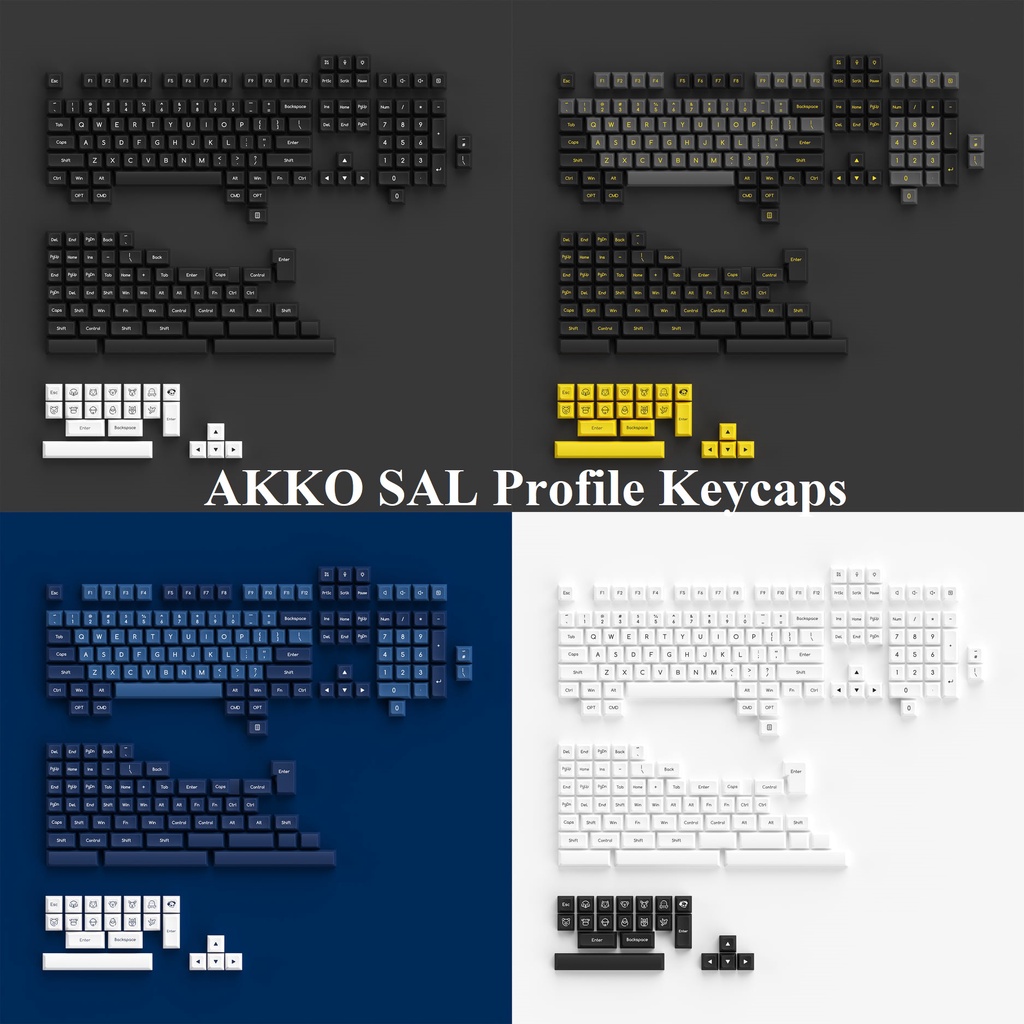 Bộ keycap AKKO SAL profile Black on White I Black Gold I Ocean Star I White on Black  (ABS Double-Shot/ 195 nút)