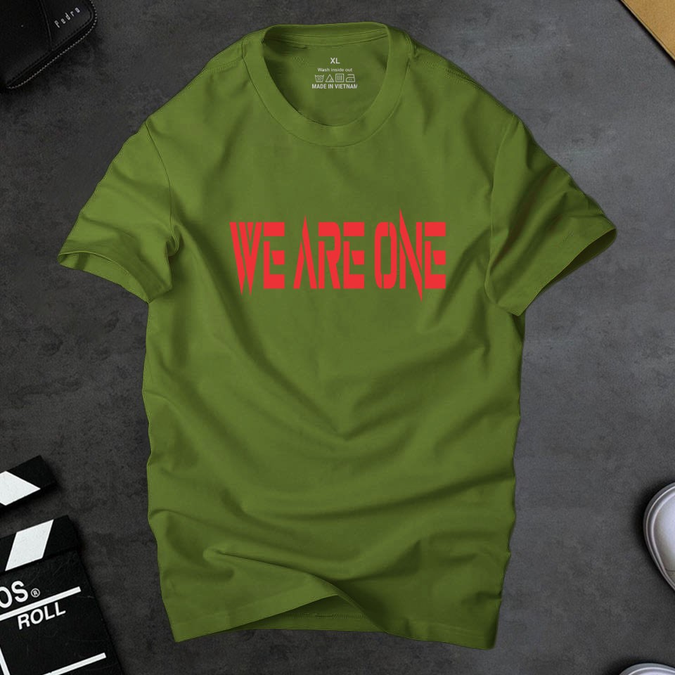 Áo thun nam we are one cá tính ,chất liệu cotton 4 chiều thoáng mát nhanh khô