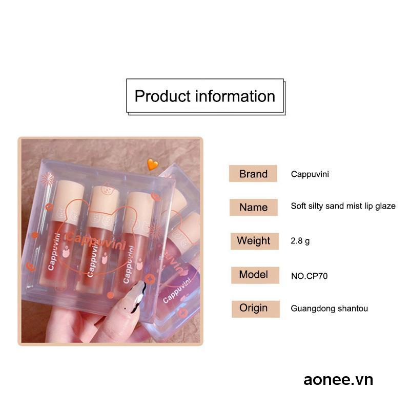 ✨✨cappuvini Son Kem Lì Chống Nước Lâu Trôi Không Phai Màu Hiệu