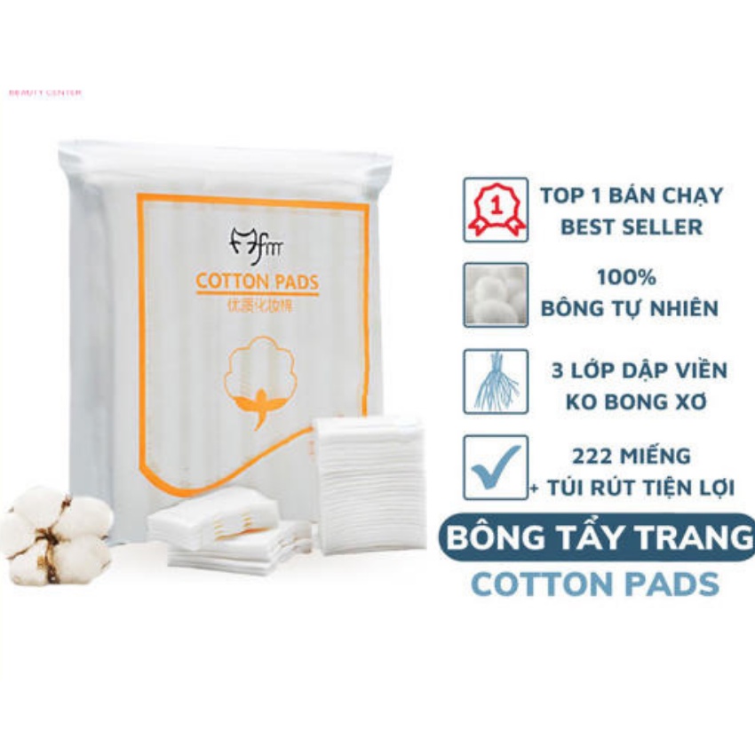 [Gói 222 miếng] Bông tẩy trang 3 lớp Cotton Pads