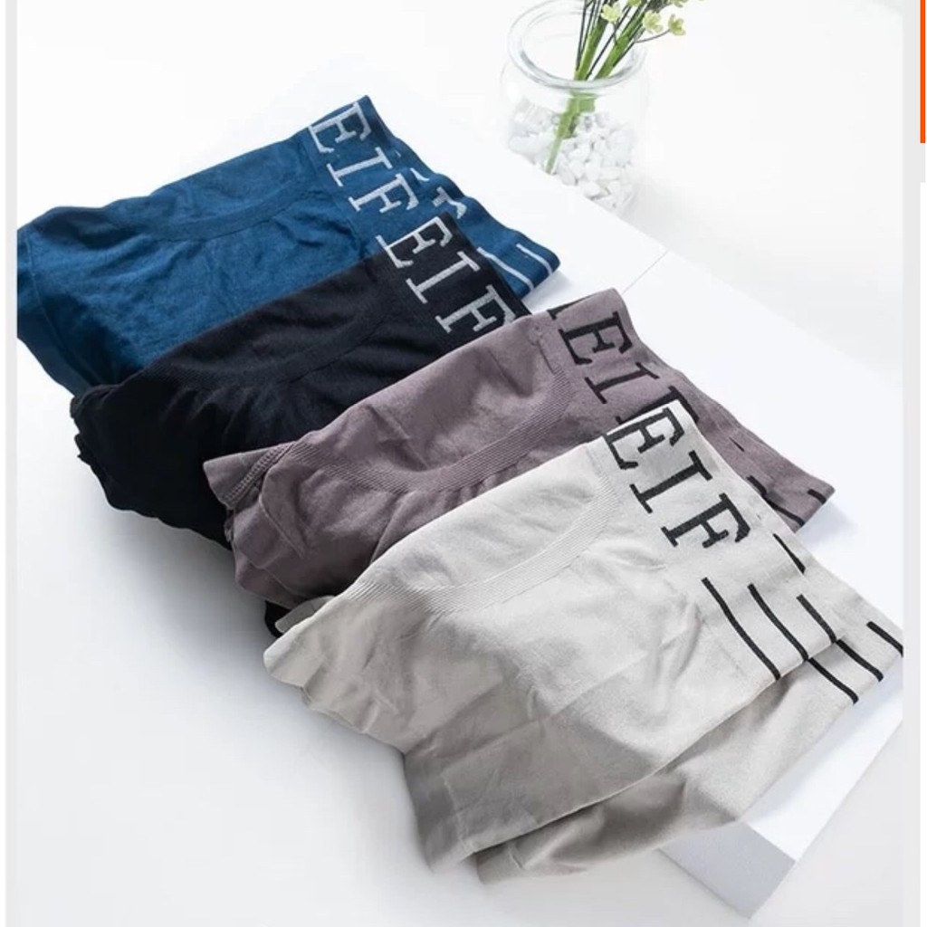 Quần Sịp Đùi Co Giãn 4 Chiều, Quần Lót Nam Boxer Munafie Free size, Mỗi Quần 1 Túi Zip Sang Trọng