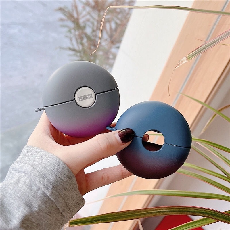 Vỏ Bảo Vệ Hộp Sạc Tai Nghe Lenovo LP80 Cứng Màu Cầu Vồng Gradient Thời Trang