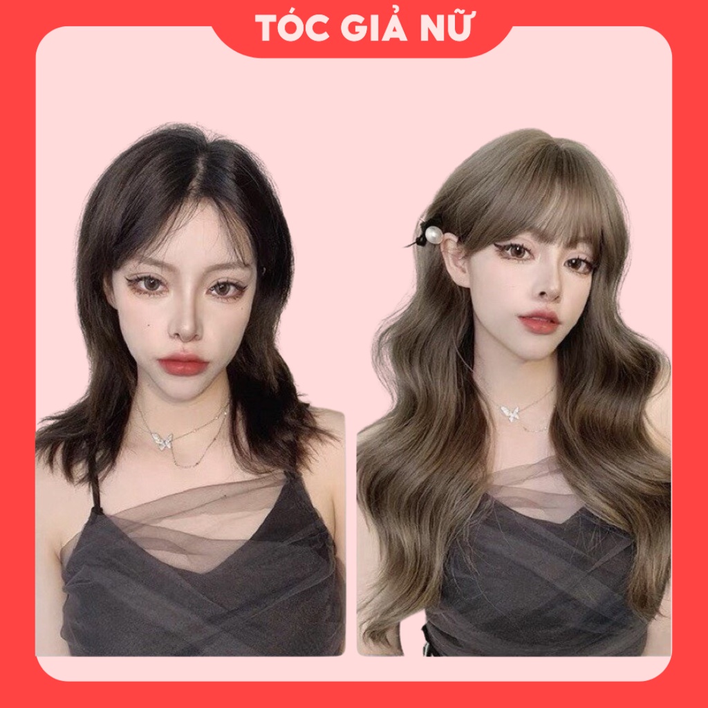 Tóc giả nguyên đầu, cả đầu xoăn sóng dài 9079A xu hướng mới tặng lưới đội