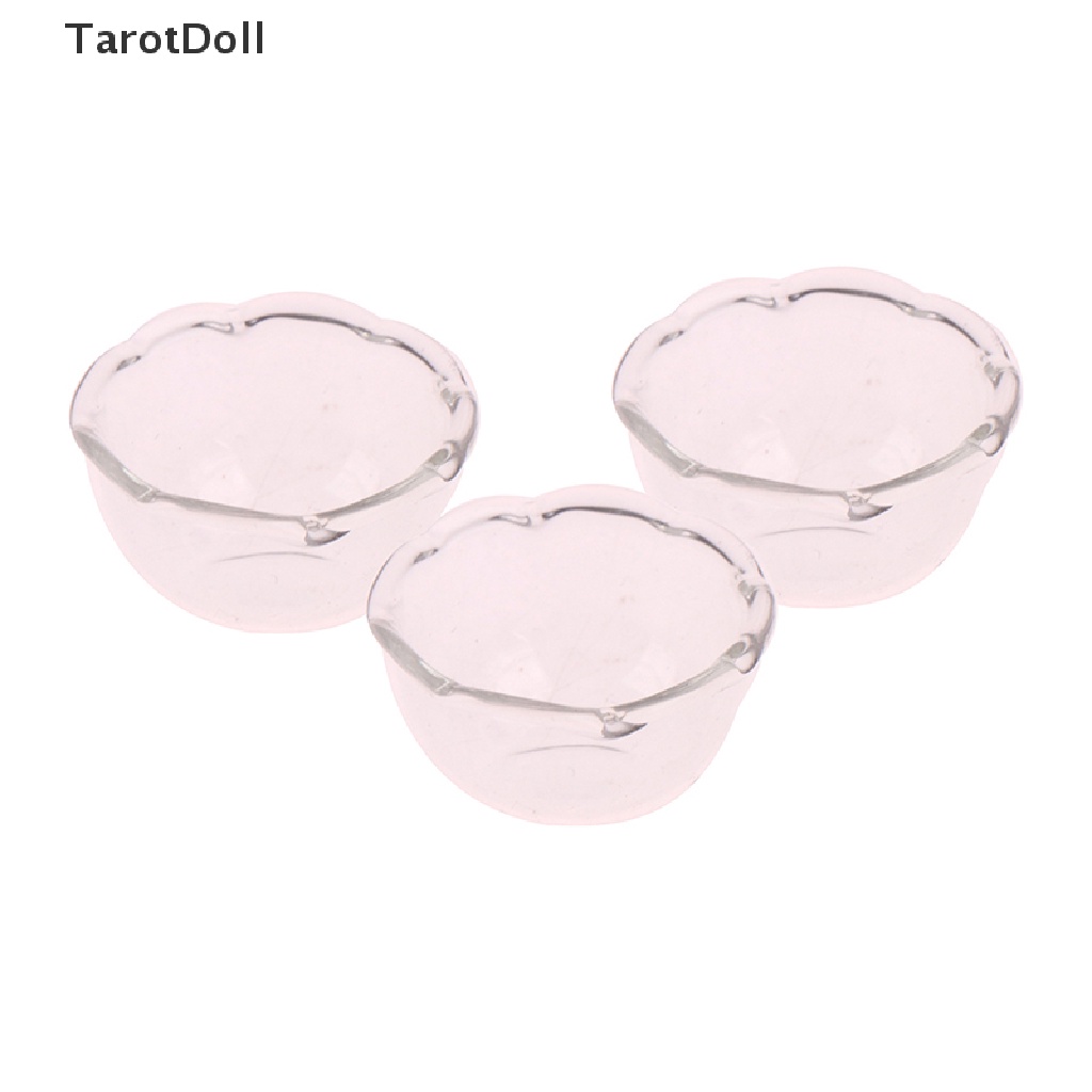 Bộ 4 Chén Dĩa Thủy Tinh Trang Trí Nhà Búp Bê Tỉ Lệ 1: 12