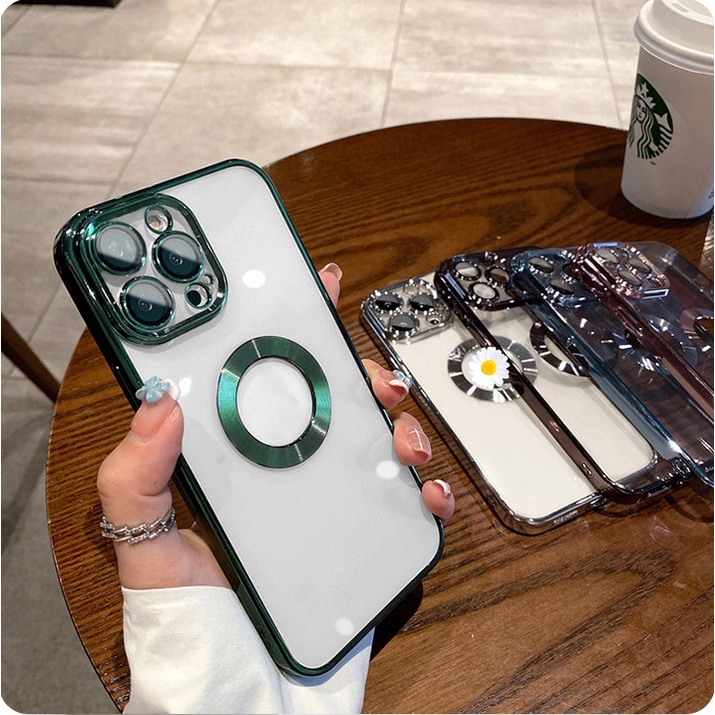 Ốp lưng iphone hở táo mạ ánh kim 14 ProMax 7plus/8plus/x/xsmax/11/12/13/pro/max/plus/promax