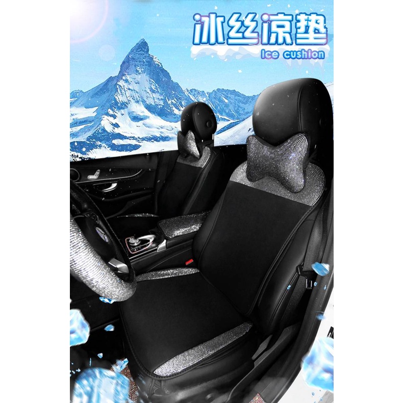 Đệm Ghế, Đệm Lưng, Đệm Ghế Sau Ô Tô Thoáng Khí Đính Đá Sang Trọng Form Chung Cho Các Dòng Xe