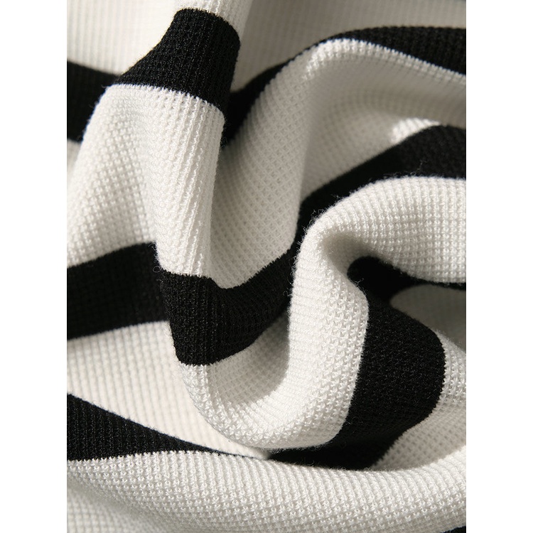 Áo Thun Sát Nách Cổ Tròn Form Rộng Họa Tiết Kẻ Sọc Phong Cách Retro