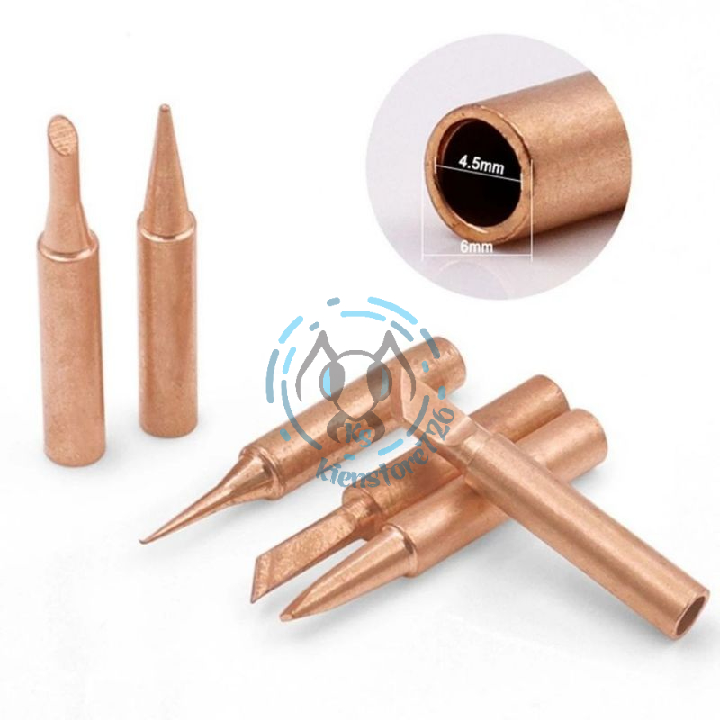 Set 6 mũi hàn đồng nguyên chất, chất lượng cao dùng cho mỏ hàn .kienstore358