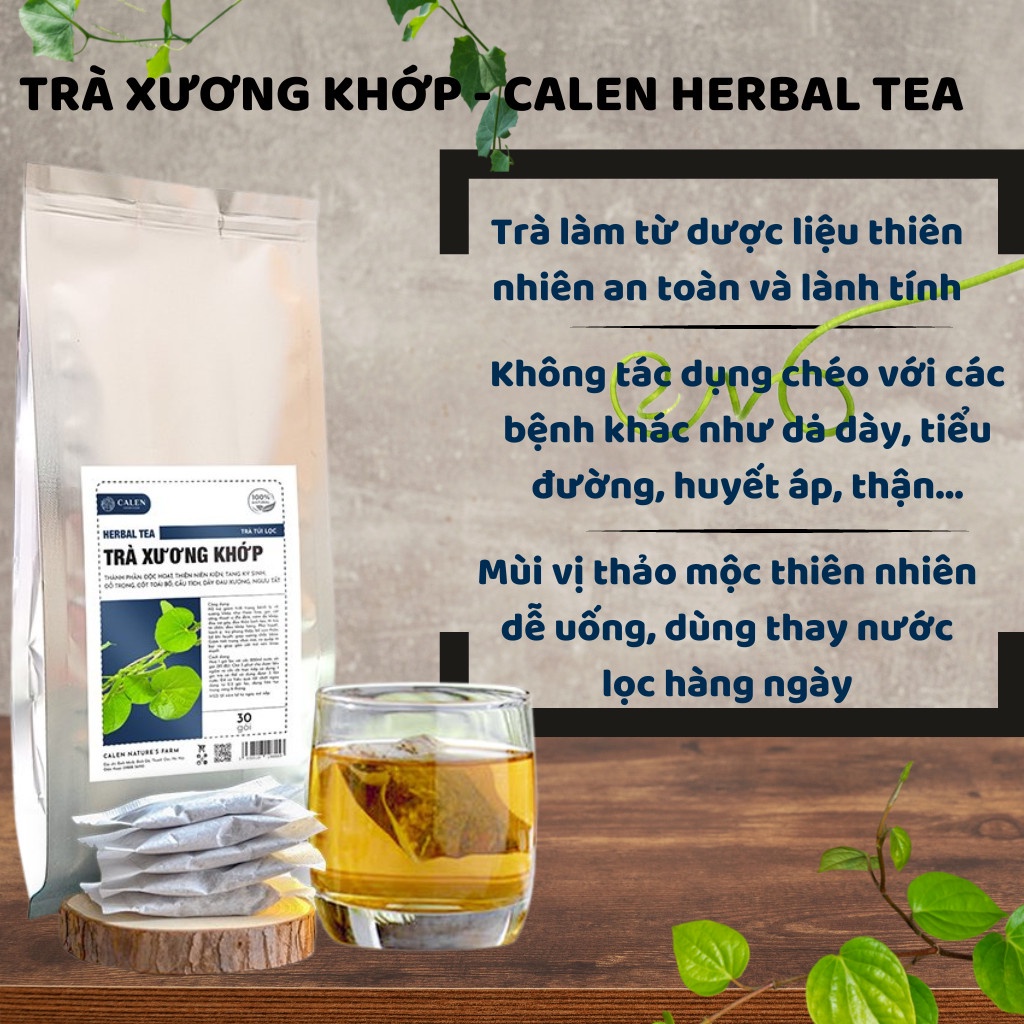 Trà xương khớp CALEN, Hỗ trợ giảm tình trạng về xương khớp, giảm tình trạng nhức mỏi, giúp xương cốt dẻo dai-Bịch 30 gói