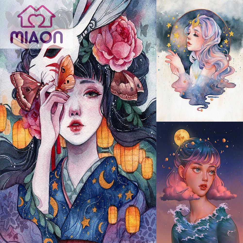 Bộ Tranh Đính Đá Tự Làm Hình Cô Gái Độc Đáo