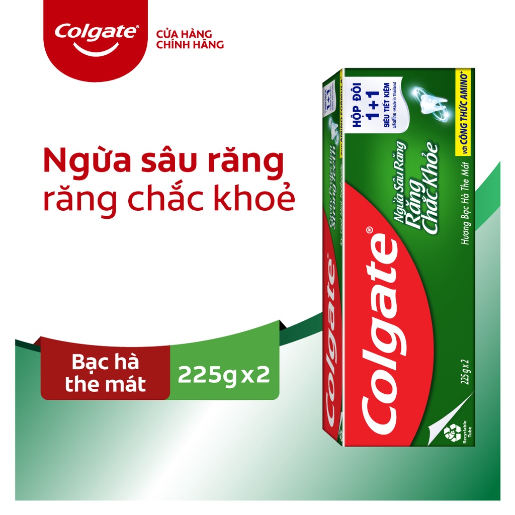 Hộp đôi Kem đánh răng Colgate ngừa sâu răng tối đa 225gx2