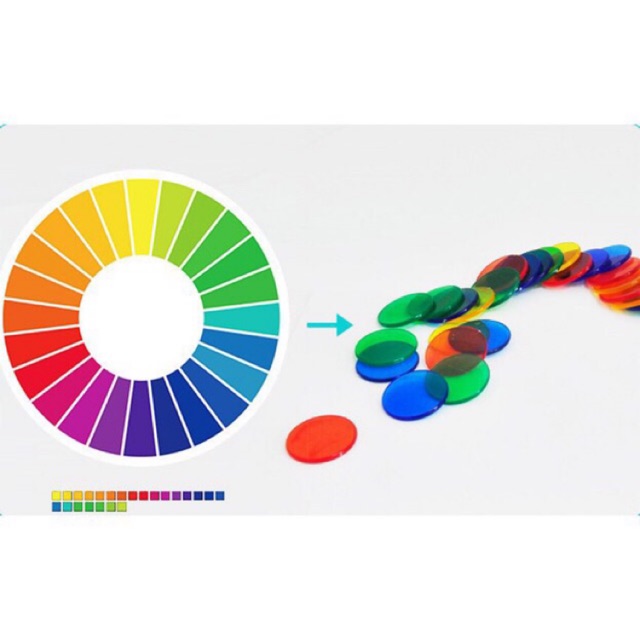 50 Mica tròn nhiều màu chơi bàn ánh sáng.