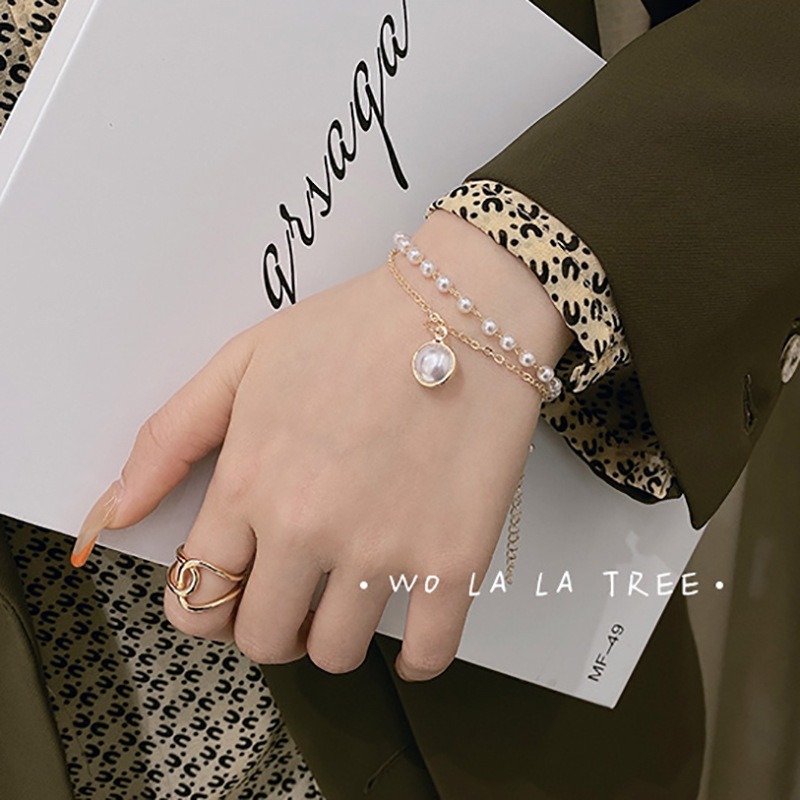 Vòng tay nhiều lớp đính ngọc trai nhân tạo kiểu dáng thời trang cho nữ | BigBuy360 - bigbuy360.vn