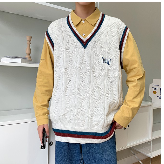 Áo sweater không tay thời trang nhật bản dành cho cặp đôi