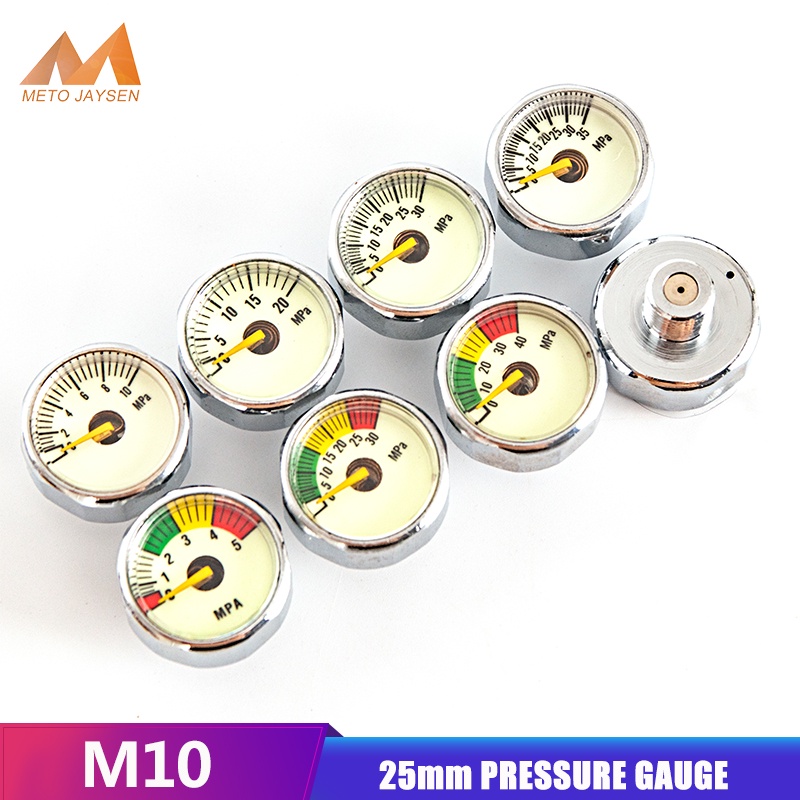 1 Đồng Hồ Đo Áp Suất Không Khí 25mm 5Mpa 10Mpa 20Mpa 30Mpa 35Mpa 40Mpa 1 Inch M10x1