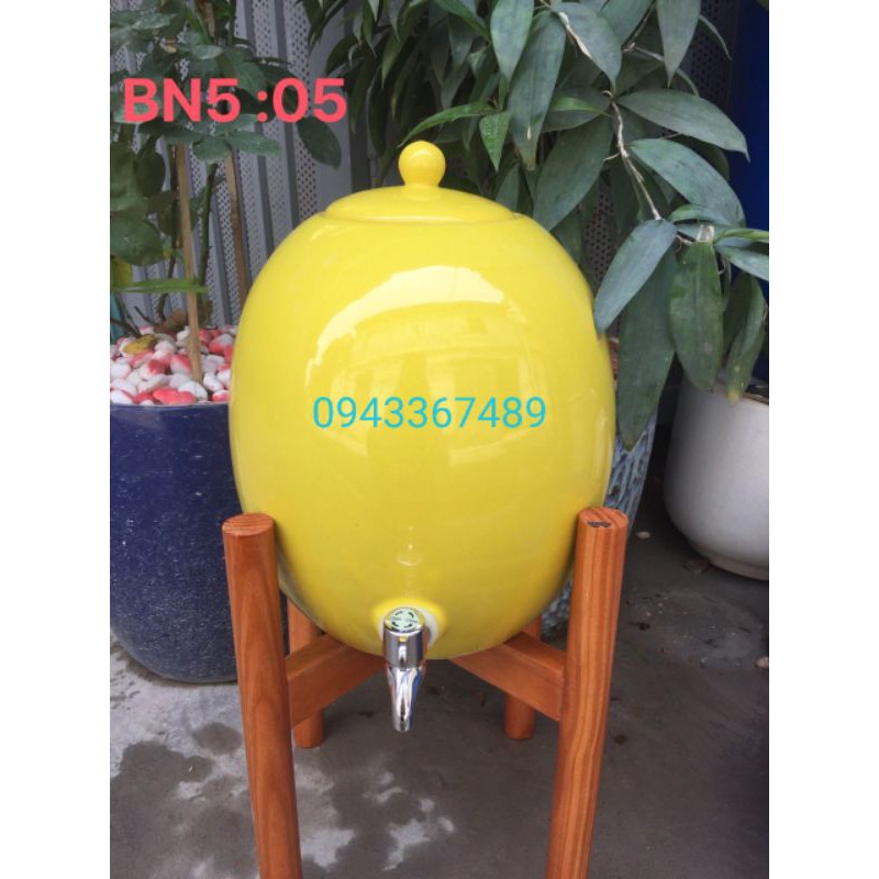 Bình nước 3 lít cao 25cm, bụng 19,5cm, đk miệng 12cm. . Hàng sứ Bát Tràng