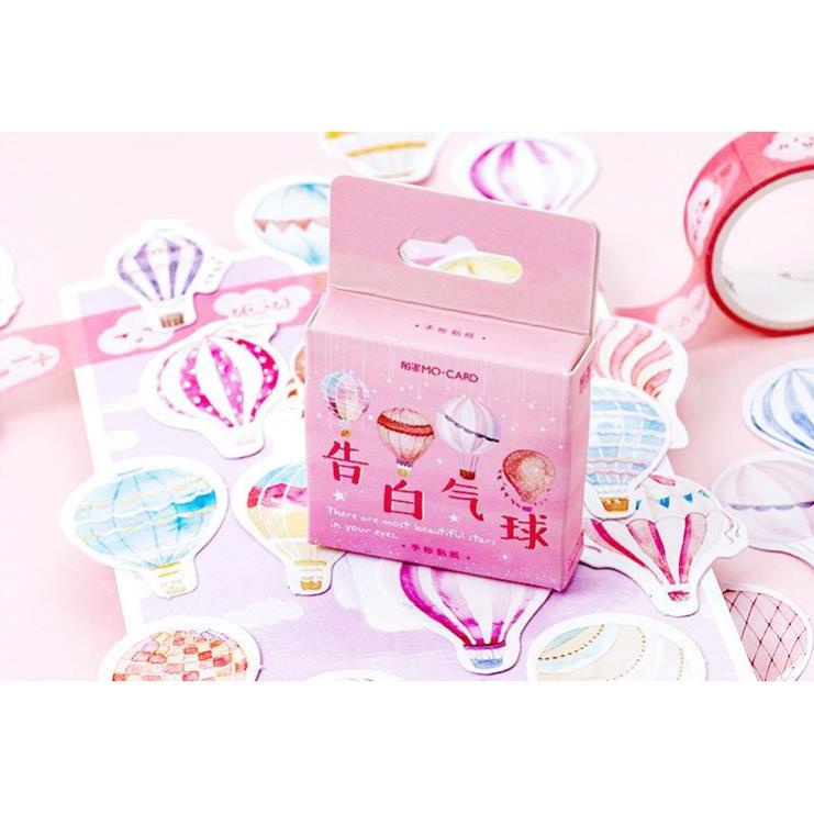Bộ 46 Sticker Hàn Quốc hình Khinh Khí Cầu dán trang trí E31