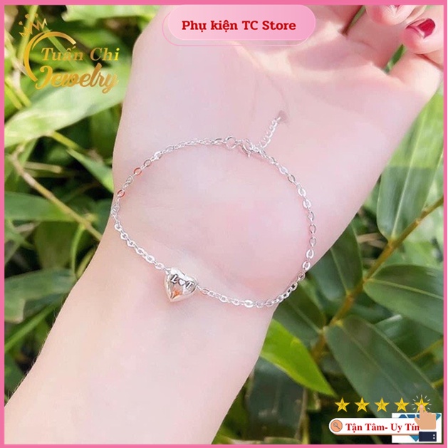 ♥️HÀNG SẴN♥️ Lắc Tay Nữ, Vòng Tay Bạc, Mặt Hình Trái Tim Khắc Tên Ý Nghĩa