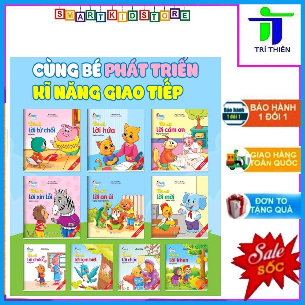 Túi 10 Cuốn Kỹ Năng Giao Tiếp Ứng Xử Cho Bé - Song Ngữ + Kèm File Nghe