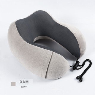 GỐI CAO SU NON ❤️FREE SHIP❤️ GỐI CHỮ U cao cấp tặng kèm túi đựng, memory foam du lịch ngủ trưa văn phòng tiện dụng