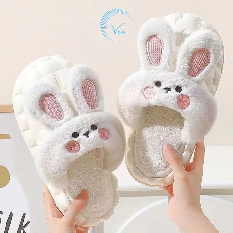 Dép Bông Nữ đi trong nhà hình Tai Thỏ Cute đáng yêu - VeoStore