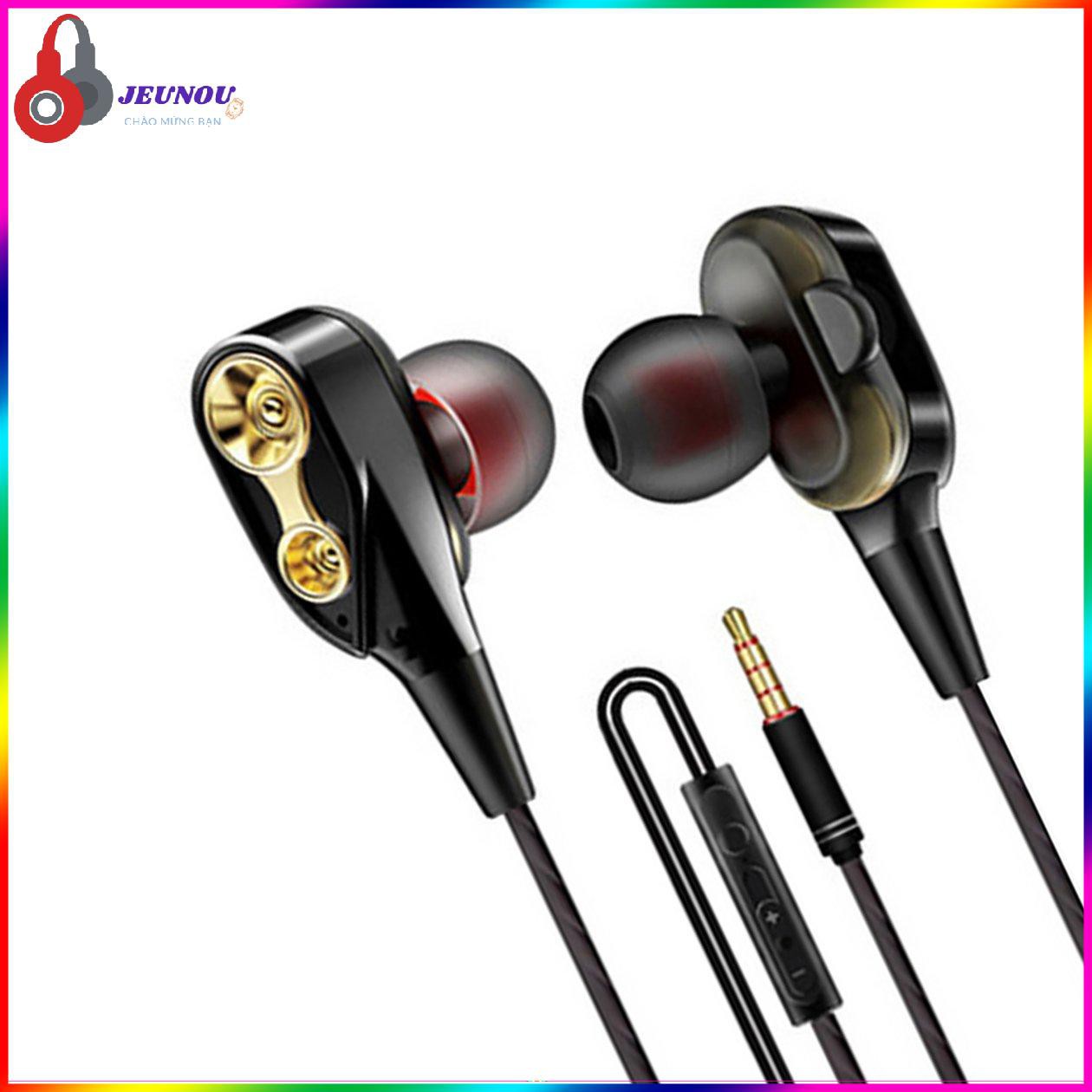 Rovtop Wired Earphone High Bass Dual Drive Stereo In-ear Earphones Microphone