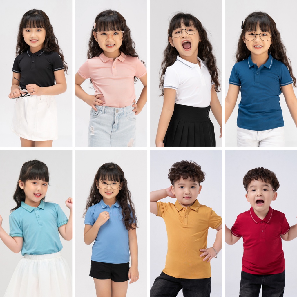 Áo Polo Thun YODY Trẻ Em Trai Gái, Áo Phông Cổ Bẻ Coolmax Thoáng Mát Thấm Hút Mồ Hôi Co Giãn APK5183