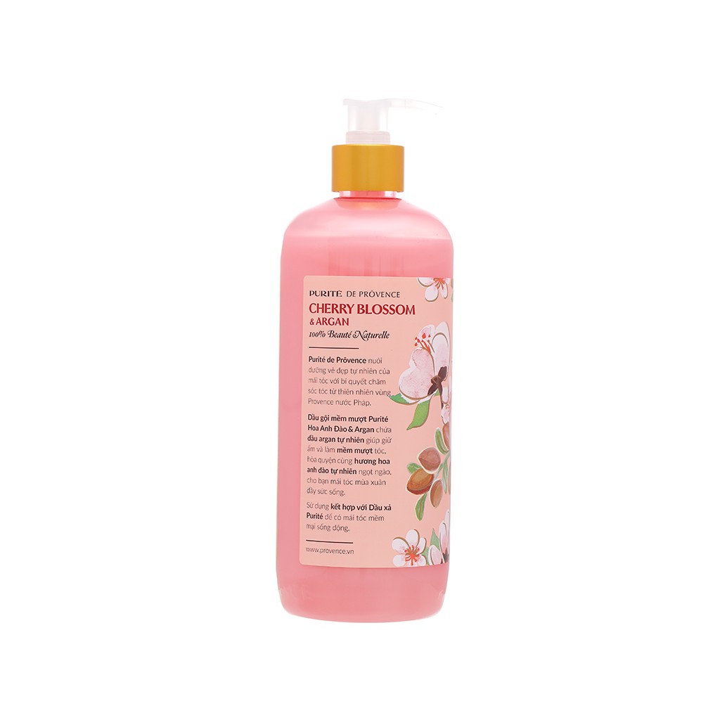 Dầu gội mềm mượt Purité hoa anh đào và dầu Argan 650ml