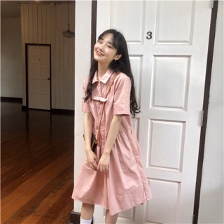 Đầm ulzzang nơ ngực xinh xắn
