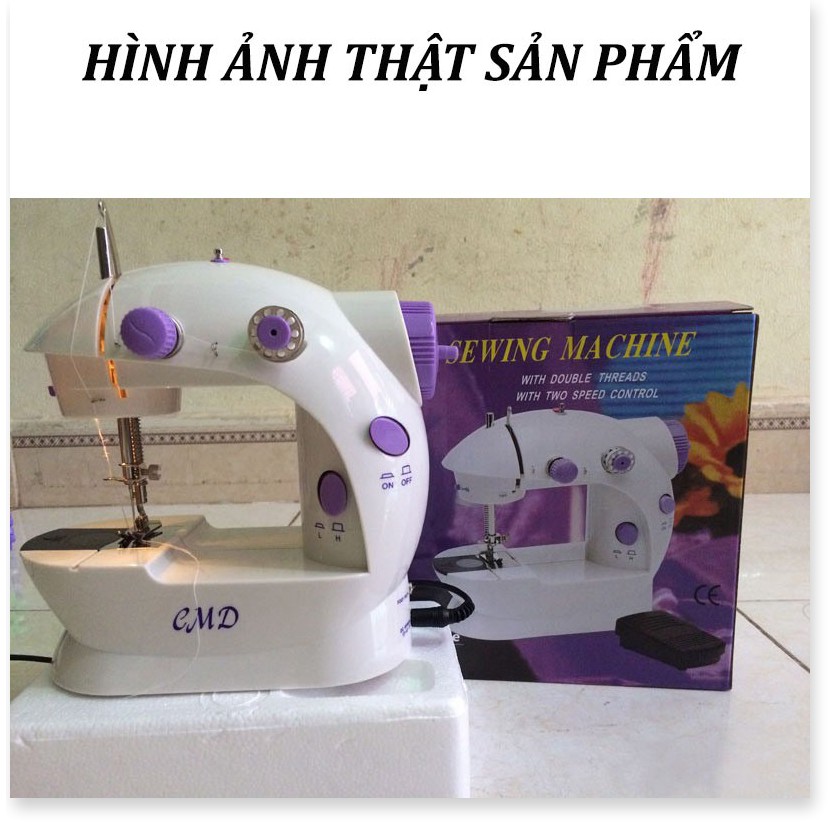 [HÀNG LOẠI 1] Máy Khâu Mini Gia Đình Tiện Dụng - Máy May Mini 2 Chế Độ Nhanh Chậm Có đèn LED - Tặng Kèm 4 Suốt Chỉ