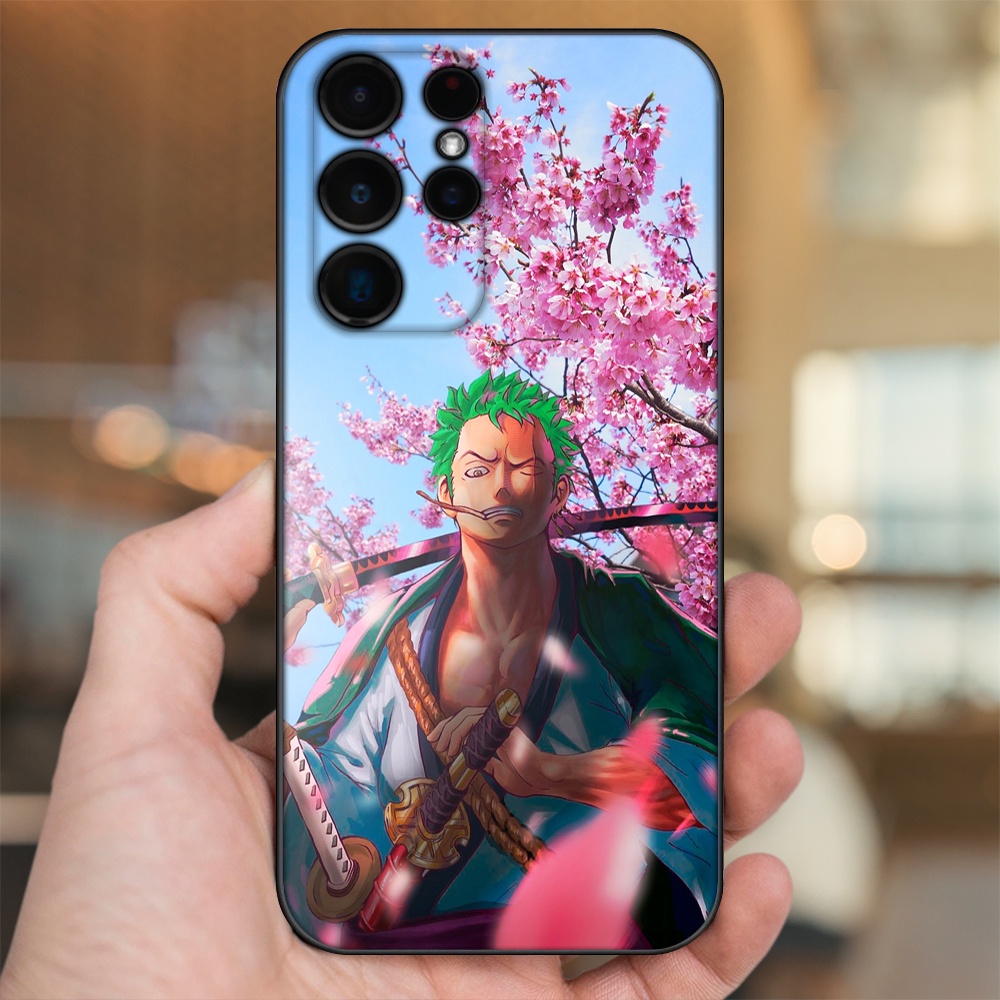 Ốp lưng Samsung S21 Ultra, S22 Ultra viền đen in hình Zoro One Piece