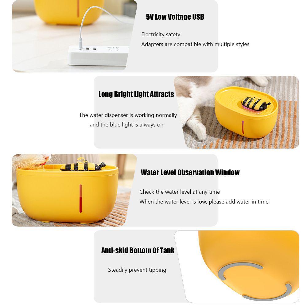 Bình Uống Nước Cho Thú Cưng Hình Con Ong 2L Yên Tĩnh