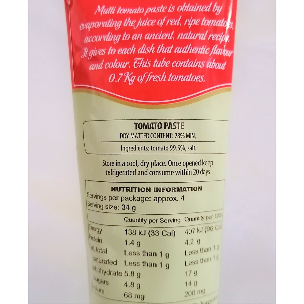 XỐT CÀ CHUA ĐẬM ĐẶC  MUTTI Tomato Paste Double Concentrated