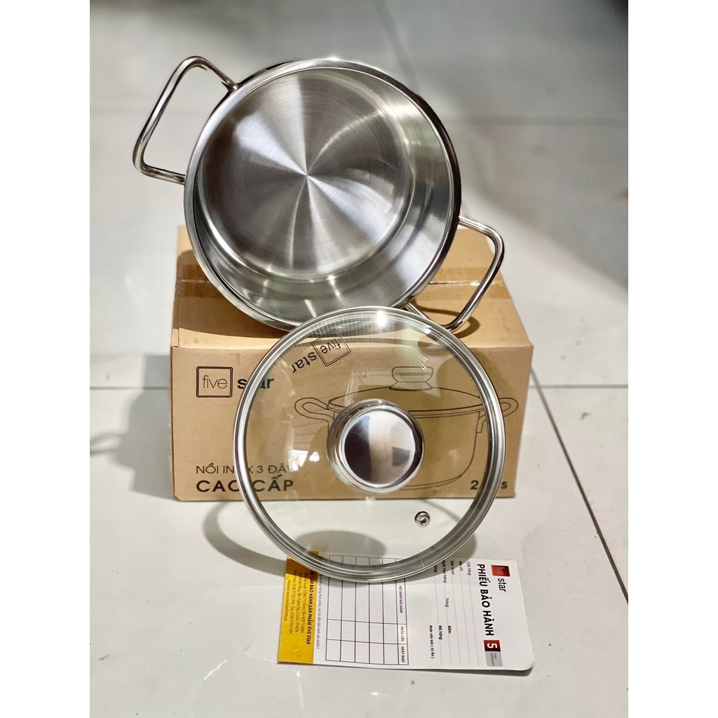 Nồi inox FIVESTAR 430 mã lai đít xoắn cao cấp  HÀNG CHÍNH HÃNG BẢO HÀNH 2 NĂM