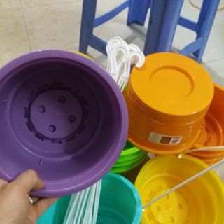10 chậu treo có đĩa đựng nước đường kính 19cm