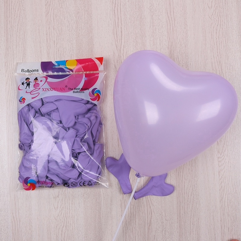 Bộ 10 Bong Bóng 10 inch 2.2g Hình Trái Tim Nhiều Màu Sắc Dùng Trang Trí Tiệc Cưới