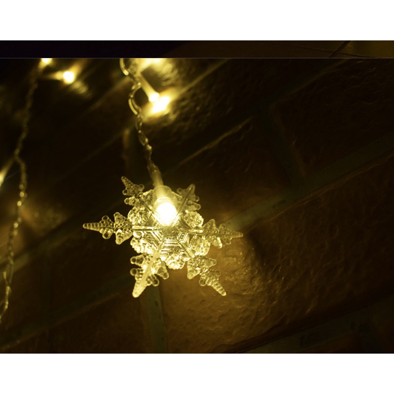 Đèn Led Dây Đóm Đóm Bông Tuyết Thả Rèm. Đèn Fairy Treo Cửa Sổ,Trang Trí Noel, Giáng Sinh, Cây Thông