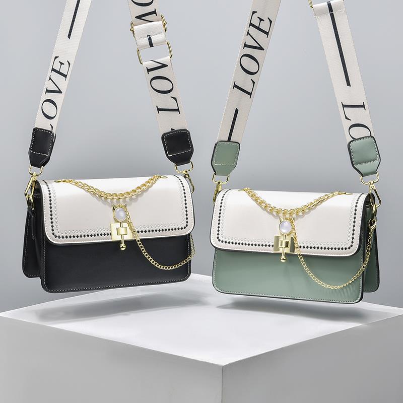 Túi Xách Đeo Vai Hình Vuông Cỡ Nhỏ Màu Sắc Tương Phản Phong Cách Hàn Quốc Cho Nữ