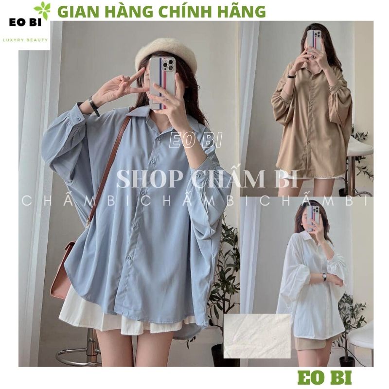 Áo sơ mi hàn quốc tay bồng tiểu thư bánh bèo dễ thương ,form rộng ulzzang -EOBI