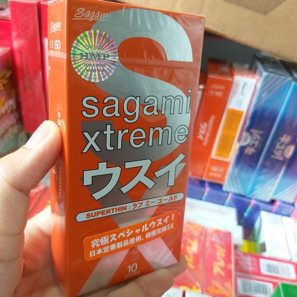 [ CHÍNH HÃNG ] - Bao Cao Su Sagami Xtreme LoveMe Orange, siêu mỏng, ôm sát, truyền nhiệt nhanh - hộp 10 cái