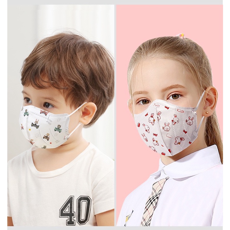 Set 100 khẩu trang KN95 kids bảo vệ bé khỏi vi khuẩn giọt bắn bụi mịn pm2.5