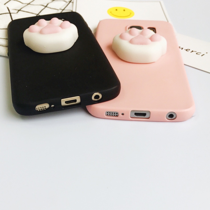Ốp Điện Thoại Silicon Mềm Hình Bàn Chân Mèo 3D Dễ Thương Cho Fo Samsung S6 S7 EDGE S8 S9 PLUS S10 LITE
