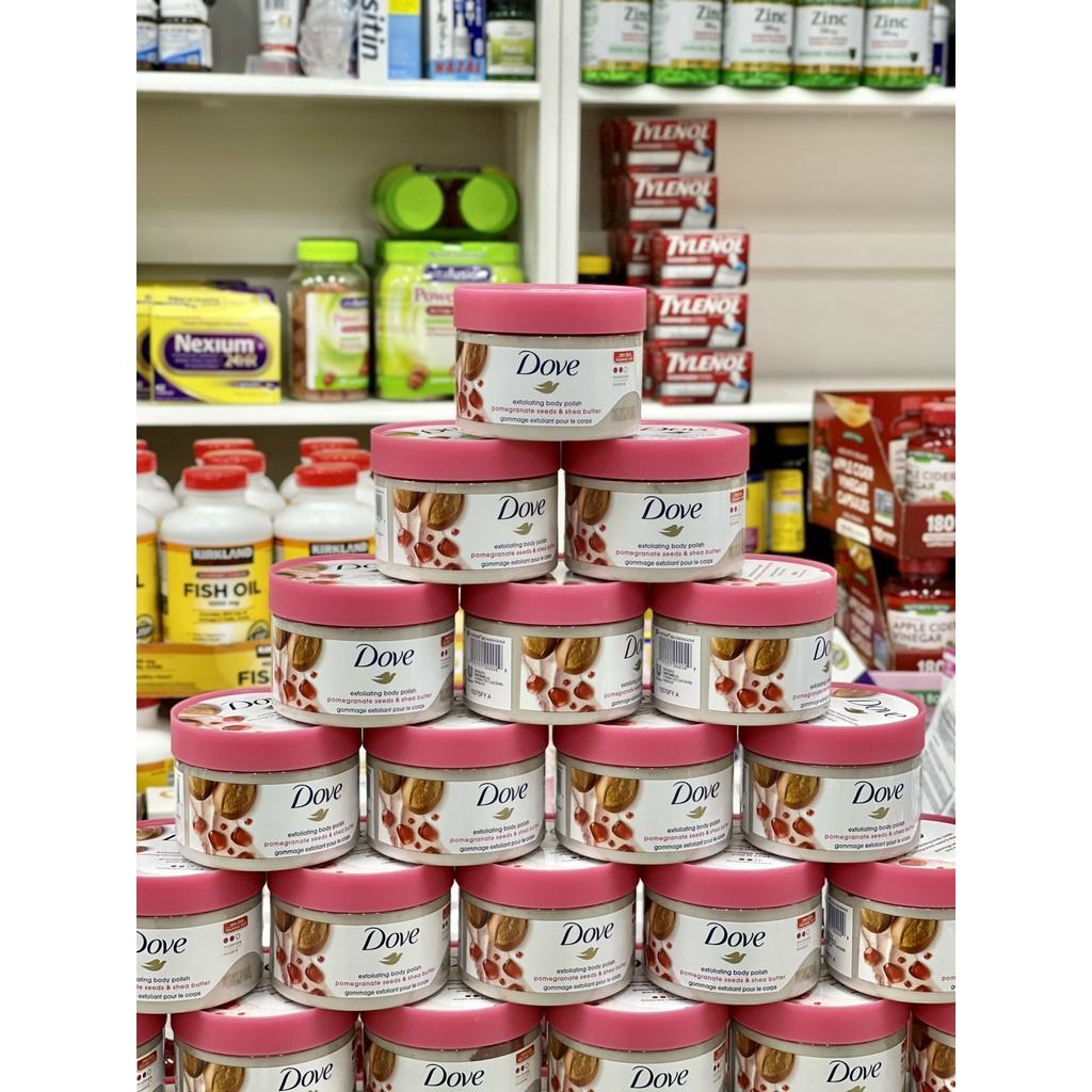 Tẩy Da Chết Toàn Thân DOVE Exfoliating Body Polish POMEGRANATE SEEEDS & SHEA BUTTER / MACADAMIA RICE MILK - Bản Mỹ