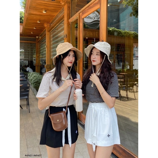 ÁO THUN CỔ-33303-kẻ ngang