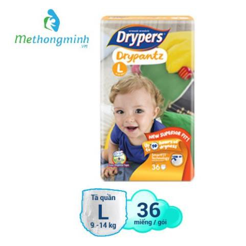 Bỉm/Tã quần Drypers Drypantz Gói Đại M44/L36/XL32