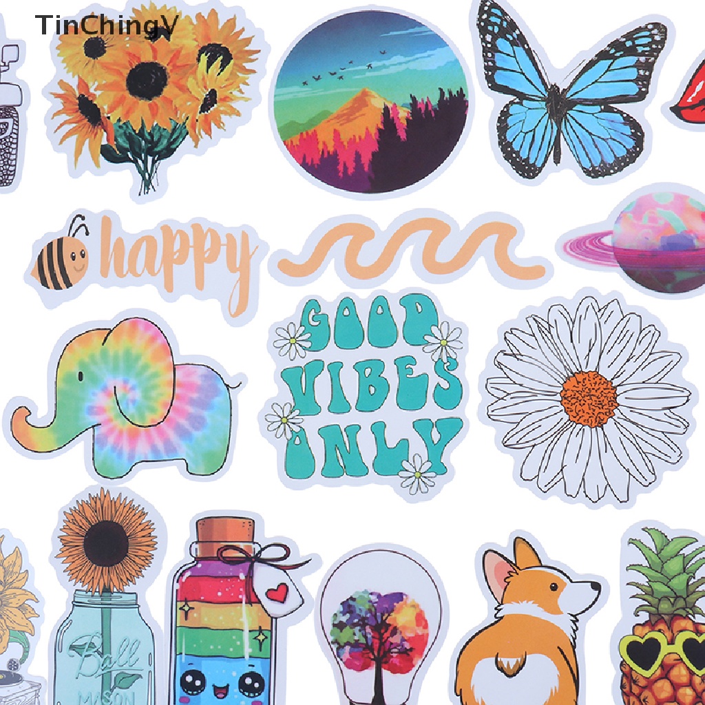 Bộ 50 Miếng Dán Hoạt Hình Kawaii Trang Trí Ván Trượt / Laptop / Vali / Xe Đạp / Xe Hơi