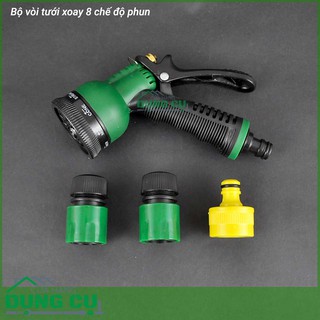 Bộ vòi tưới đa năng 8 chế độ tưới vườn, tưới cây, rửa xe