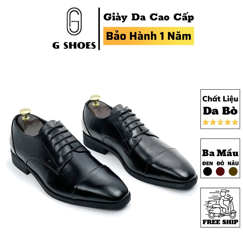 Giày tây nam công sở cao cấp da bò thật bảo hành 12 tháng dáng derby mạnh mẽ - Mã T09