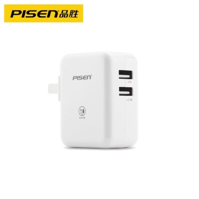 Sạc Ipad 2in1 (1a&amp;2.4a) Pisen