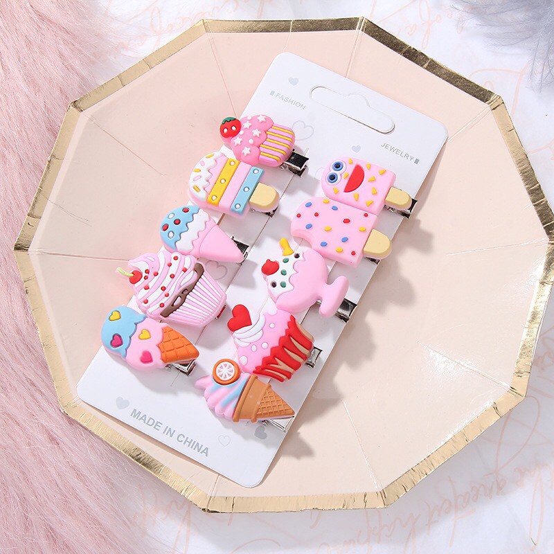 KẸP TÓC ⚡️FREESHIP⚡️ Set 10 Kẹp Tóc Nhiều Hình Dễ Thương Kute Cho Bé Gái